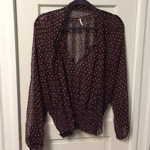 Free People sheer blouse, size lg